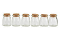Orsina Tromso Round Glass Jars with Cork Stoppers - Set of 6