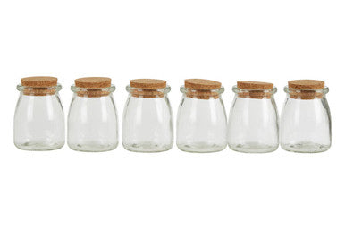 Orsina Tromso Round Glass Jars with Cork Stoppers - Set of 6