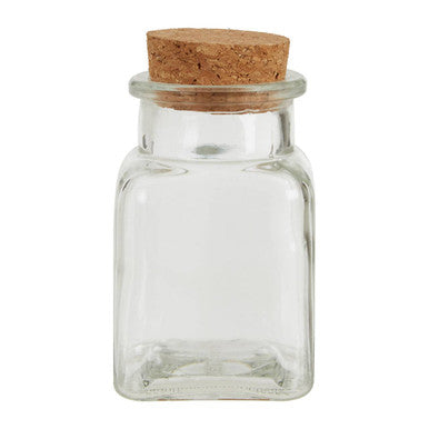 Orsina Tromso Set of 6 Square Glass Spice Jars with Cork Stoppers