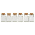 Orsina Tromso Set of 6 Square Glass Spice Jars with Cork Stoppers