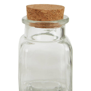 Orsina Tromso Set of 6 Square Glass Spice Jars with Cork Stoppers