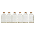 Orsina Tromso Round Glass Bottles with Cork Stoppers - Set of 6