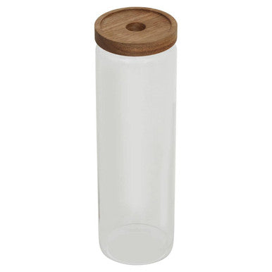 Orsina Freska Glass Jar with Acacia Wood Lid - 1600ml Food Canister