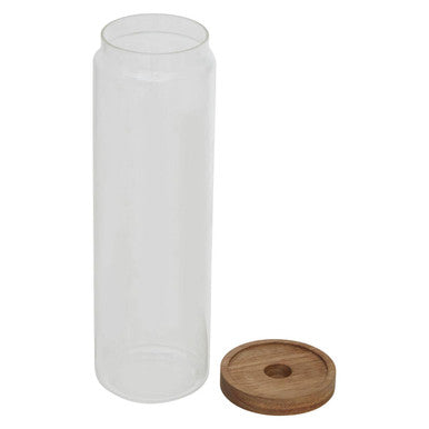 Orsina Freska Glass Jar with Acacia Wood Lid - 1600ml Food Canister