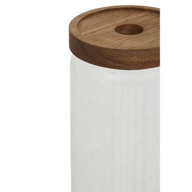 Orsina Freska Glass Jar with Acacia Wood Lid - 1600ml Food Canister