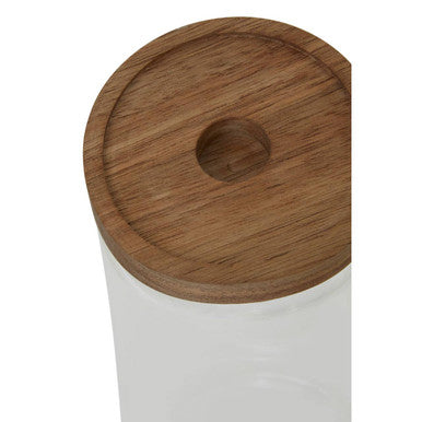 Orsina Freska Glass Jar with Acacia Wood Lid - 1600ml Food Canister