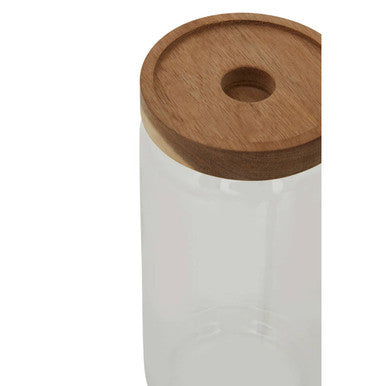 Orsina Freska Glass Food Storage Jar with Acacia Wood Lid – 1000ml