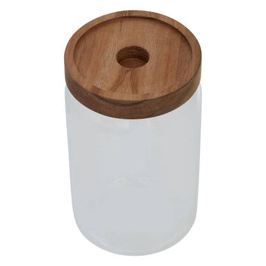 Orsina Freska Glass Storage Jar with Airtight Acacia Wood Lid – 800ml
