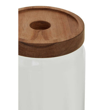 Orsina Freska Glass Storage Jar with Airtight Acacia Wood Lid – 800ml