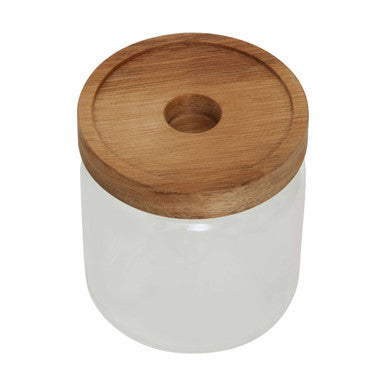 Orsina Freska Glass Food Storage Jar with Acacia Wood Lid - 700ml