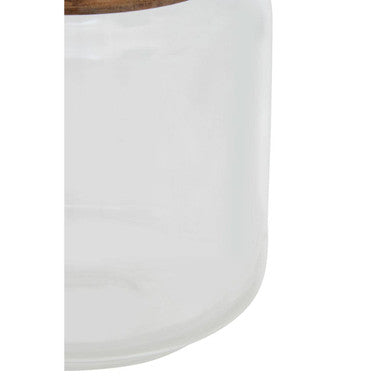 Orsina Freska Glass Food Storage Jar with Acacia Wood Lid - 700ml