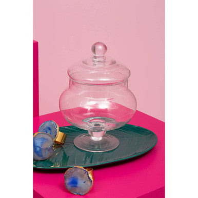 Orsina Olivia Small Glass Candy Jar – Clear Footed Storage Canister