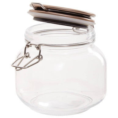Orsina Luca 800ml Glass Jar – Square Pantry Storage with Champagne Lid