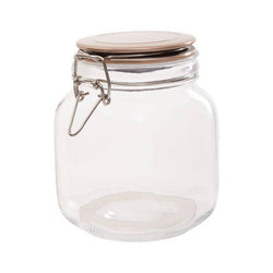 Orsina Luca Square 1050ml Glass Jar with Champagne Clip Lock Lid