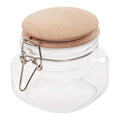 Orsina Luca 500ml Square Glass Jar with Airtight Wooden Lid