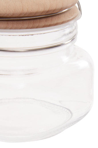 Orsina Luca 500ml Square Glass Jar with Airtight Wooden Lid