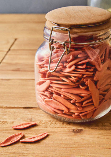 Orsina Luca Square 1050ml Glass Jar with Airtight Wooden Lid