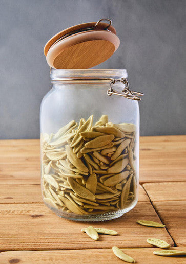 Orsina Luca Square Glass Jar with Wooden Lid - 1550ml Food Storage
