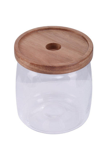 Orsina Tromso Glass Storage Jar with Acacia Lid - 860ml Food Container
