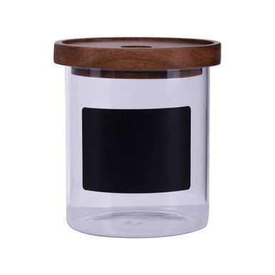 Orsina Tromso Glass Storage Jar with Acacia Lid & Chalkboard - 750ml