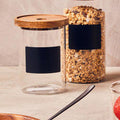 Orsina Tromso Glass Storage Jar with Acacia Lid and Chalkboard – 950ml