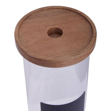 Orsina Tromso Glass Storage Jar with Acacia Lid & Chalkboard – 1300ml