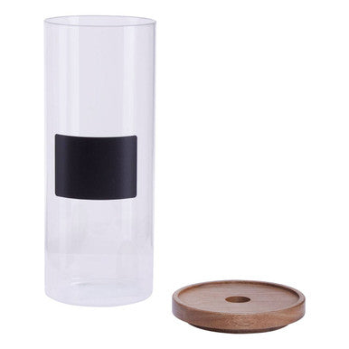 Orsina Tromso Glass Storage Jar with Acacia Lid & Chalkboard – 1800ml