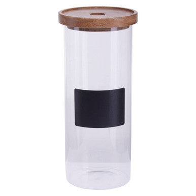 Orsina Tromso Glass Storage Jar with Acacia Lid & Chalkboard – 1800ml