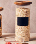 Orsina Tromso Glass Storage Jar with Acacia Lid & Chalkboard – 1800ml