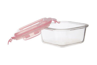 Orsina Freska 800ml Square Glass Food Container – Airtight Clip Lid
