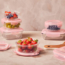 Orsina Freska 800ml Square Glass Food Container – Airtight Clip Lid