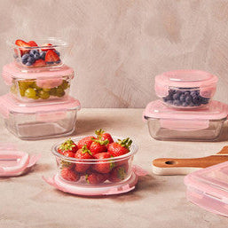 Orsina Freska 620ml Round Glass Food Container with Airtight Lid