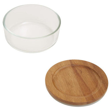 Orsina Freska 300ml Glass Food Container with Airtight Acacia Lid