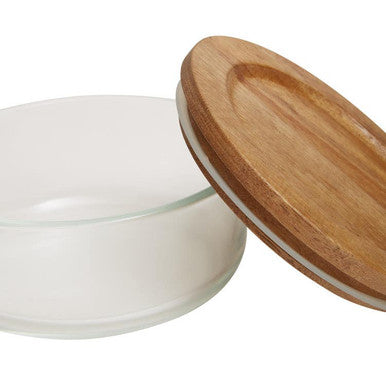 Orsina Freska 300ml Glass Food Container with Airtight Acacia Lid