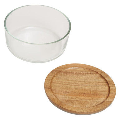 Orsina Freska 850ml Glass Food Container with Airtight Acacia Lid