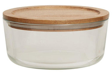 Orsina Freska 850ml Glass Food Container with Airtight Acacia Lid