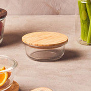Orsina Freska 850ml Glass Food Container with Airtight Acacia Lid