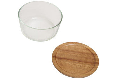 Orsina Freska 1650ml Glass Food Storage Container with Acacia Lid