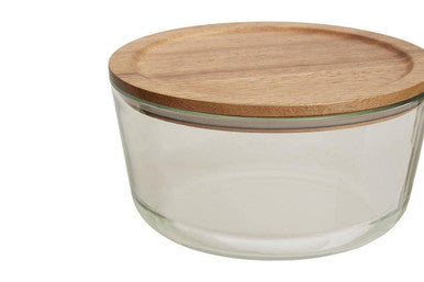 Orsina Freska 1650ml Glass Food Storage Container with Acacia Lid