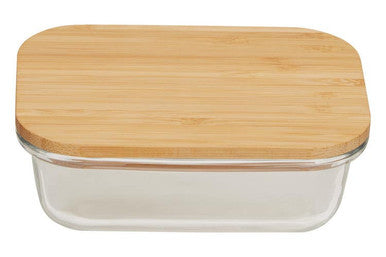 Orsina Freska 370ml Glass Food Container with Airtight Bamboo Lid