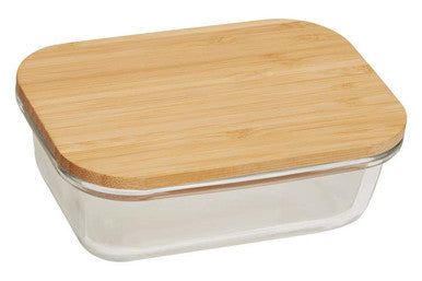 Orsina Freska 370ml Glass Food Container with Airtight Bamboo Lid