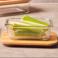 Orsina Freska 370ml Glass Food Container with Airtight Bamboo Lid