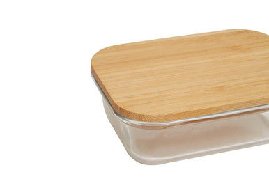 Orsina Freska 370ml Glass Food Container with Airtight Bamboo Lid