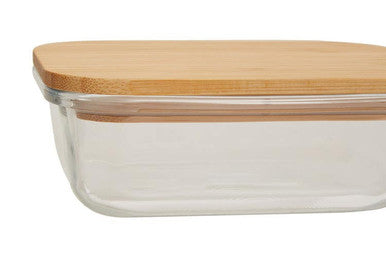 Orsina Freska 370ml Glass Food Container with Airtight Bamboo Lid