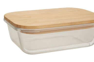 Orsina Freska 640ml Glass Meal Prep Container with Airtight Bamboo Lid