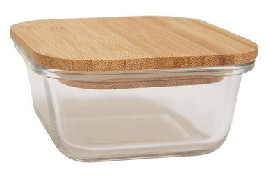 Orsina Freska 320ml Glass Food Container with Airtight Bamboo Lid