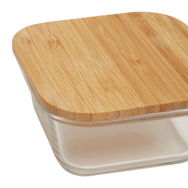 Orsina Freska 320ml Glass Food Container with Airtight Bamboo Lid