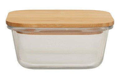 Orsina Freska 800ml Glass Food Container with Airtight Bamboo Lid