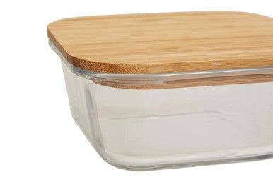 Orsina Freska 800ml Glass Food Container with Airtight Bamboo Lid