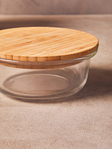 Orsina Freska 400ml Glass Food Container with Airtight Bamboo Lid